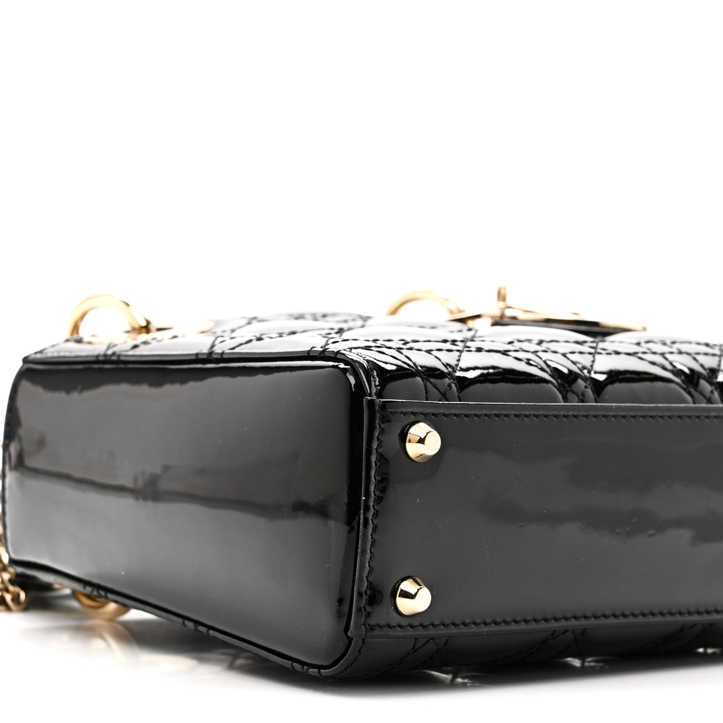 Patent Cannage Mini Lady Dior Black