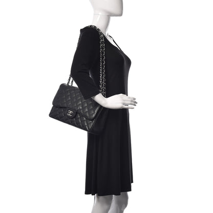 Chanel Caviar Quilted Jumbo Double Flap Black 2 of 12