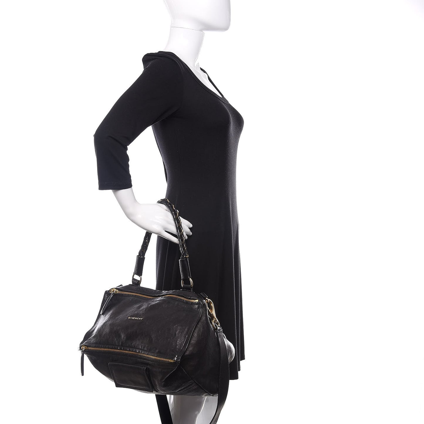Calfskin Medium Braided Pandora Black