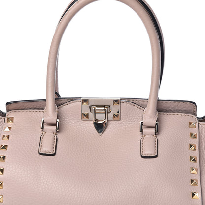 Valentino Garavani Pebbled Calfskin Small Rockstud Double Handle Tote Poudre 9 of 9