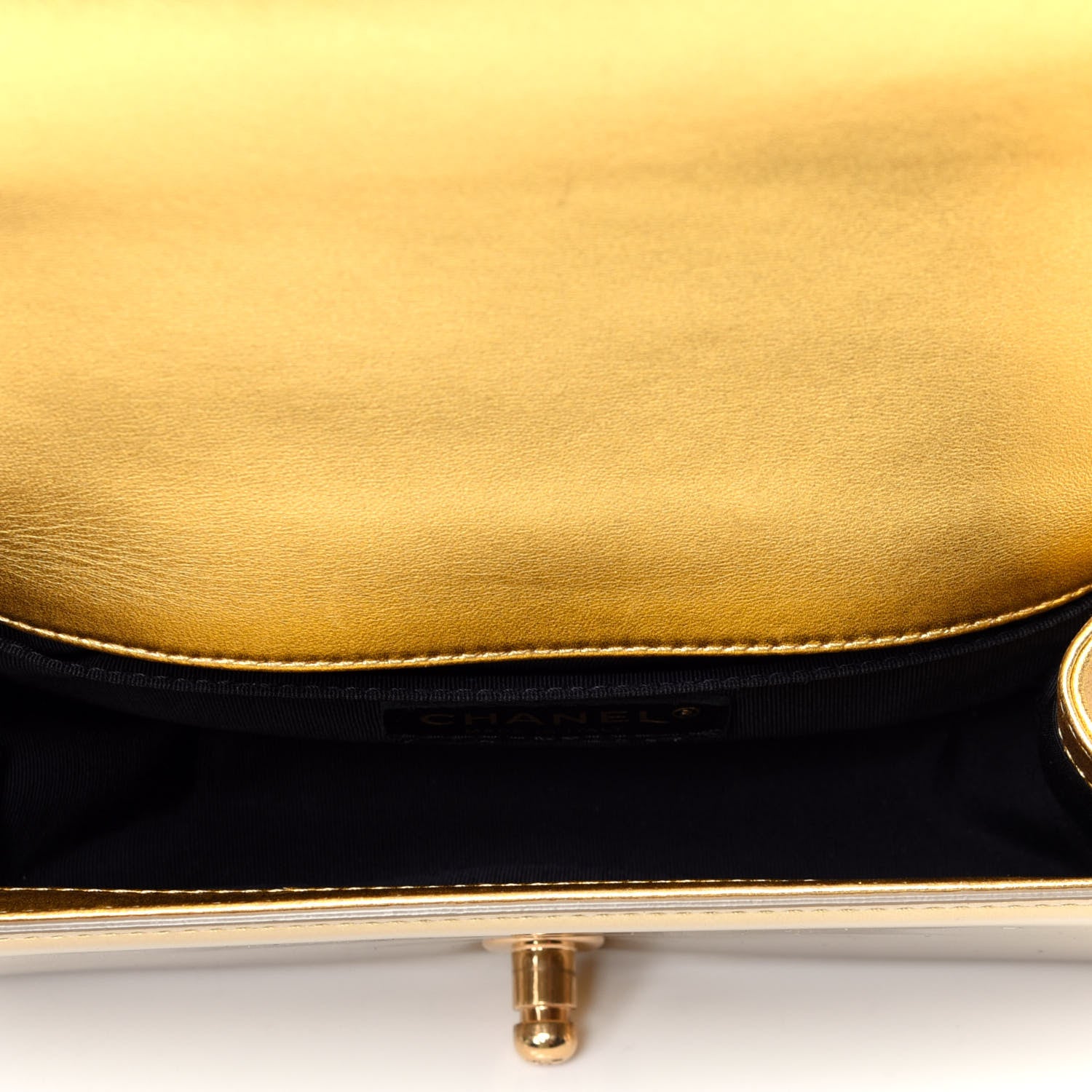 Chanel Metallic Patent Calfskin Quilted Small Boy Flap Gold 5 of 12