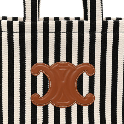 Celine Canvas Calfskin Triomphe Large Cabas Black White 7 of 10