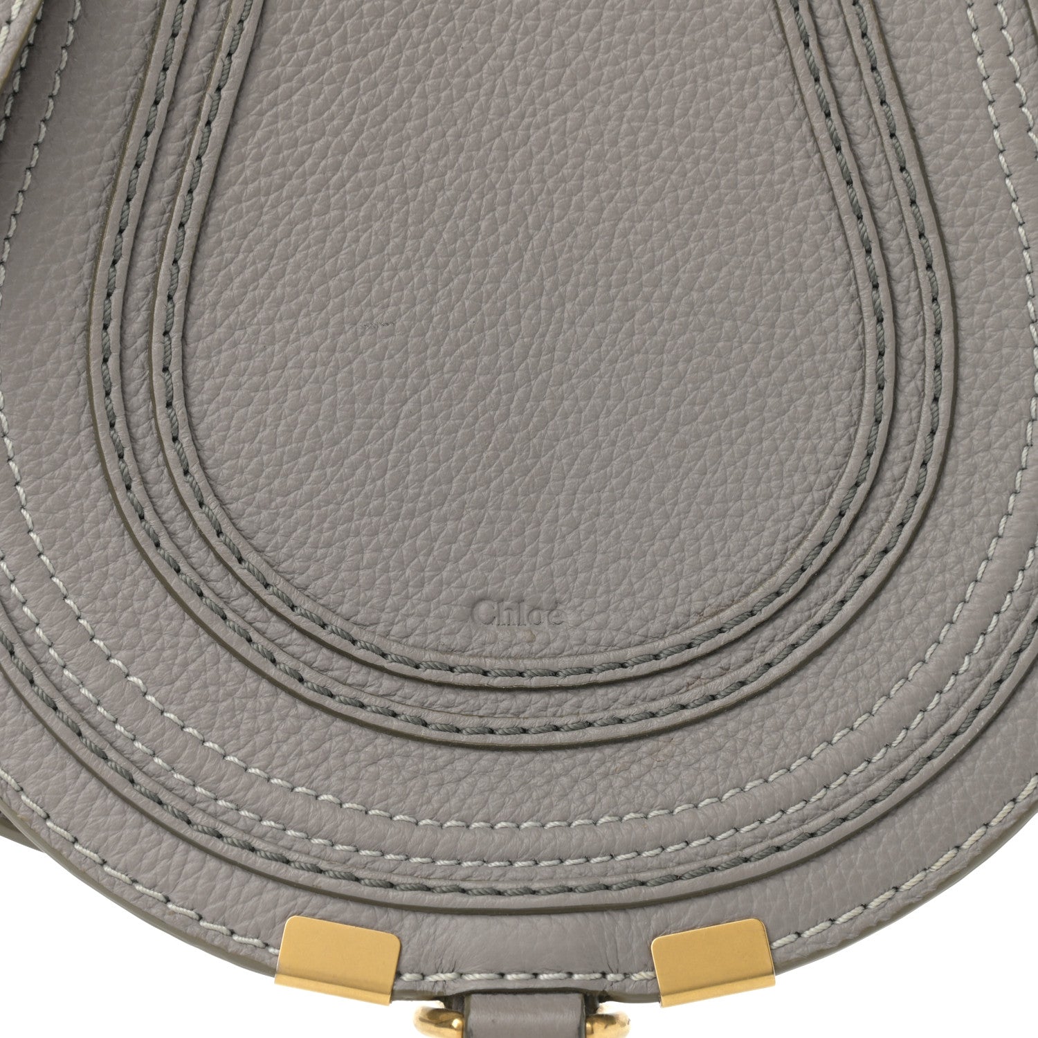 Chloe Calfskin Mini Marcie Round Crossbody Bag Cashmere Grey 8 of 12