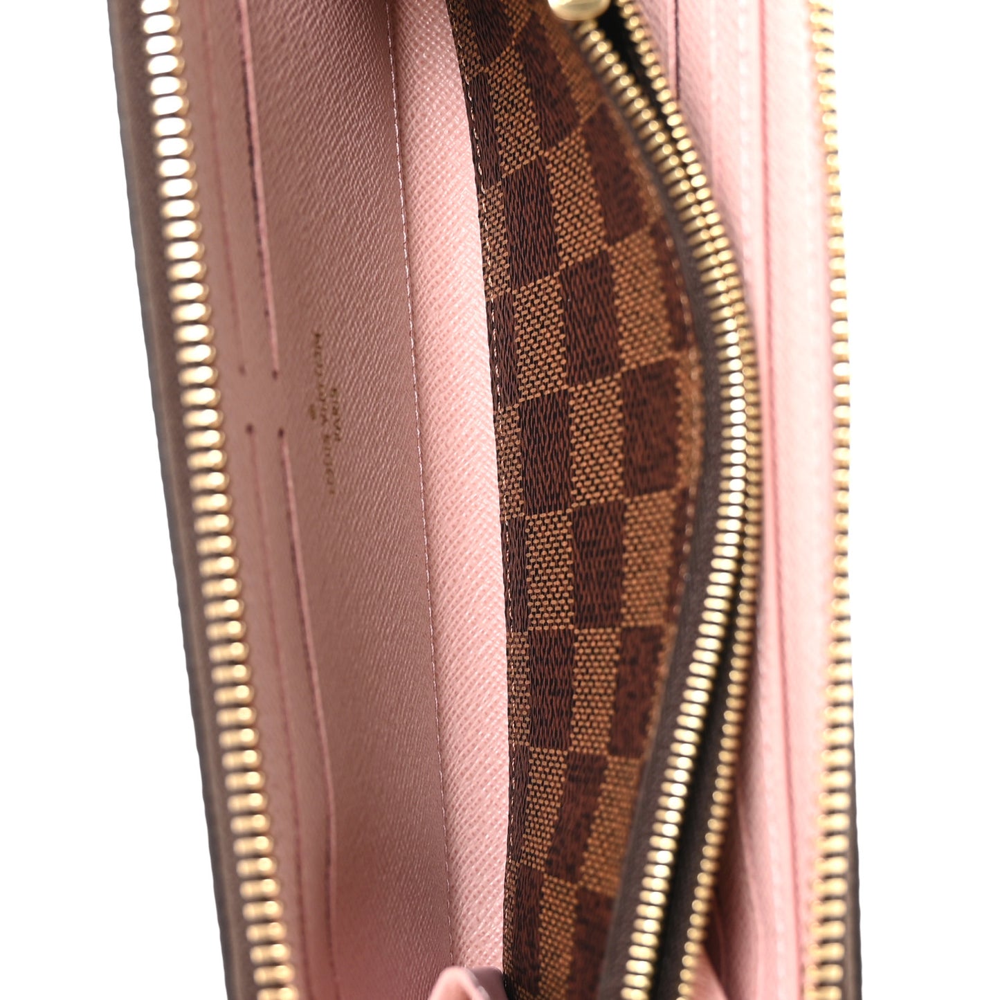 Damier Ebene Clemence Wallet Rose Ballerine