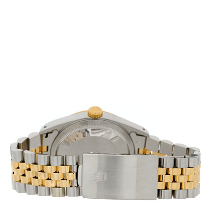 Rolex Stainless Steel 18K Yellow Gold Diamond 36mm Oyster Perpetual Datejust Watch White Roman 16233 3 of 4