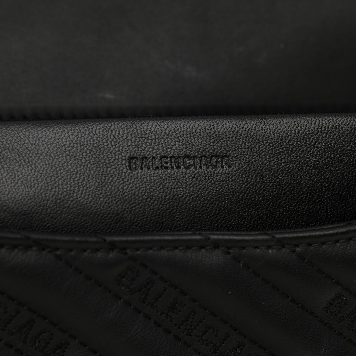 Calfskin Logo Matelasse Large Round Shoulder Bag Black