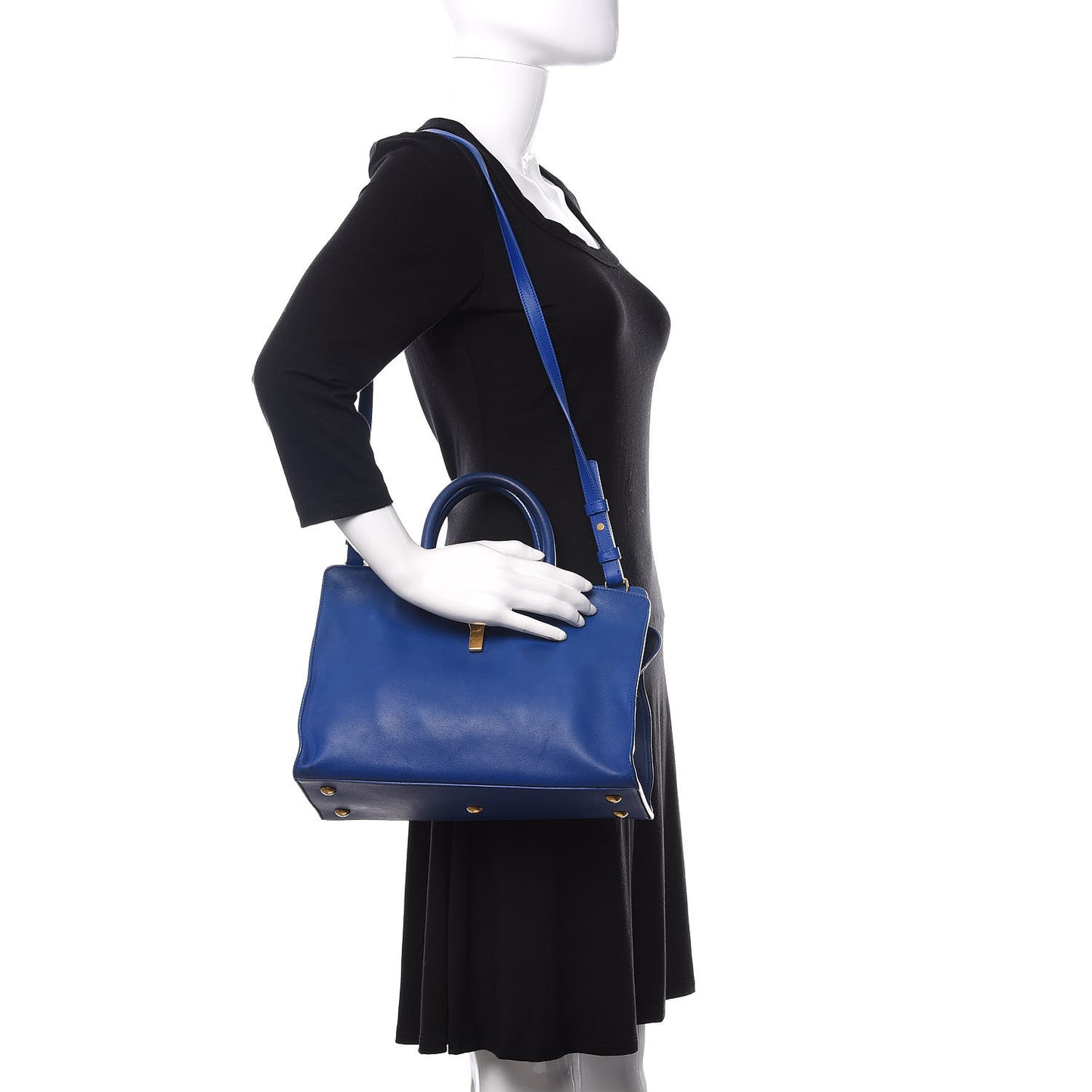 Calfskin Small Classic Y Cabas Royal Blue