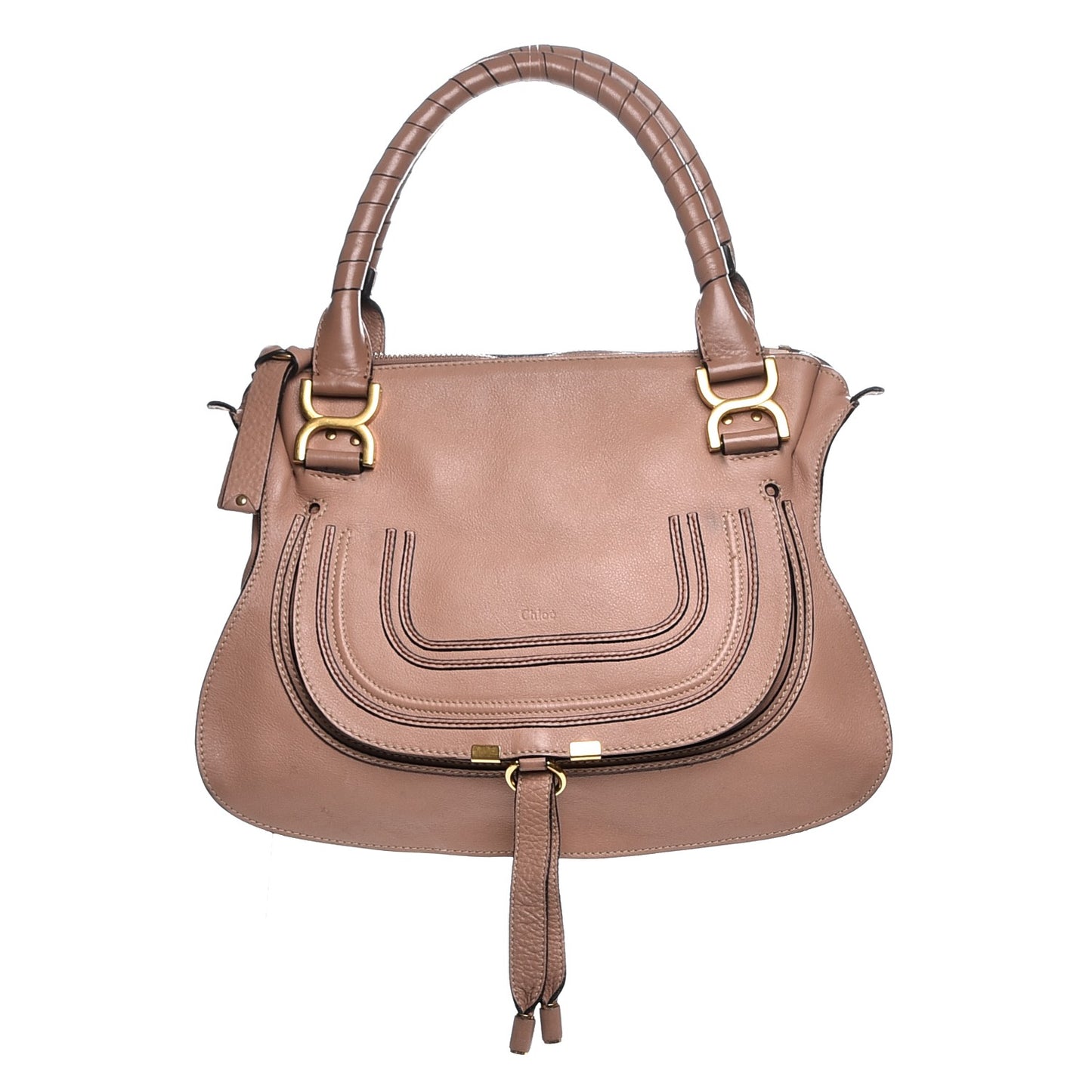 Calfskin Small Marcie Satchel Blush Nude