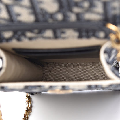 Christian Dior Oblique Saddle Clutch Chain Blue 5 of 10