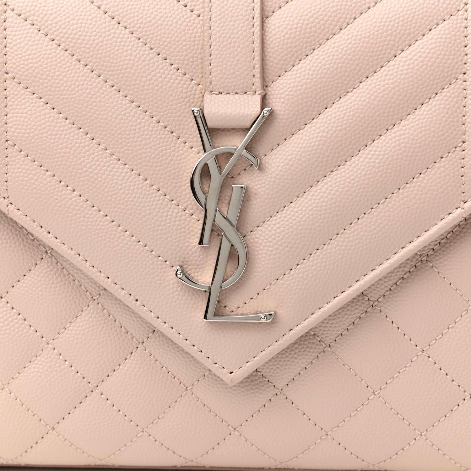 Saint Laurent Grain De Poudre Textured Mixed Matelasse Medium Triquilt Monogram Satchel Marble Pink 8 of 12