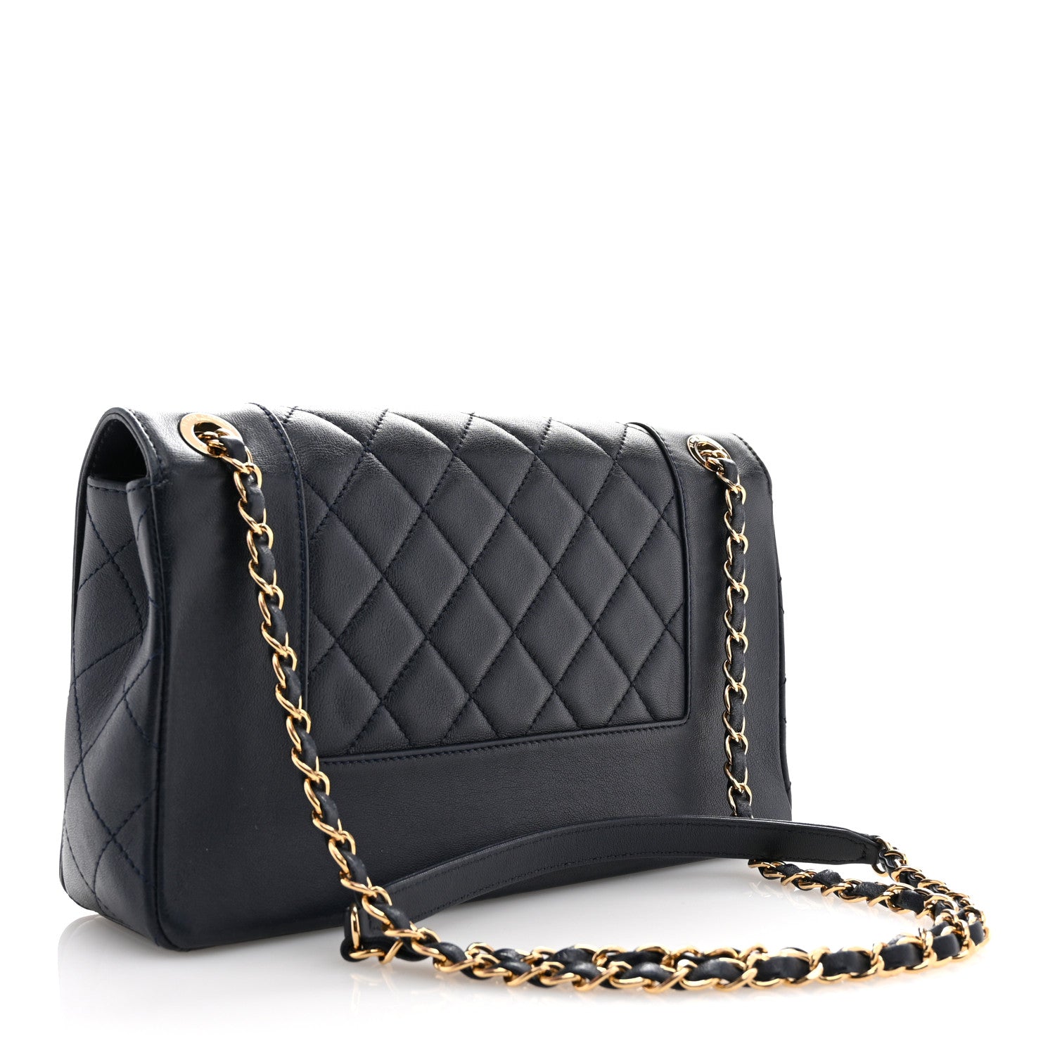 Chanel Sheepskin Quilted Vintage Mademoiselle Flap Navy 2 of 14