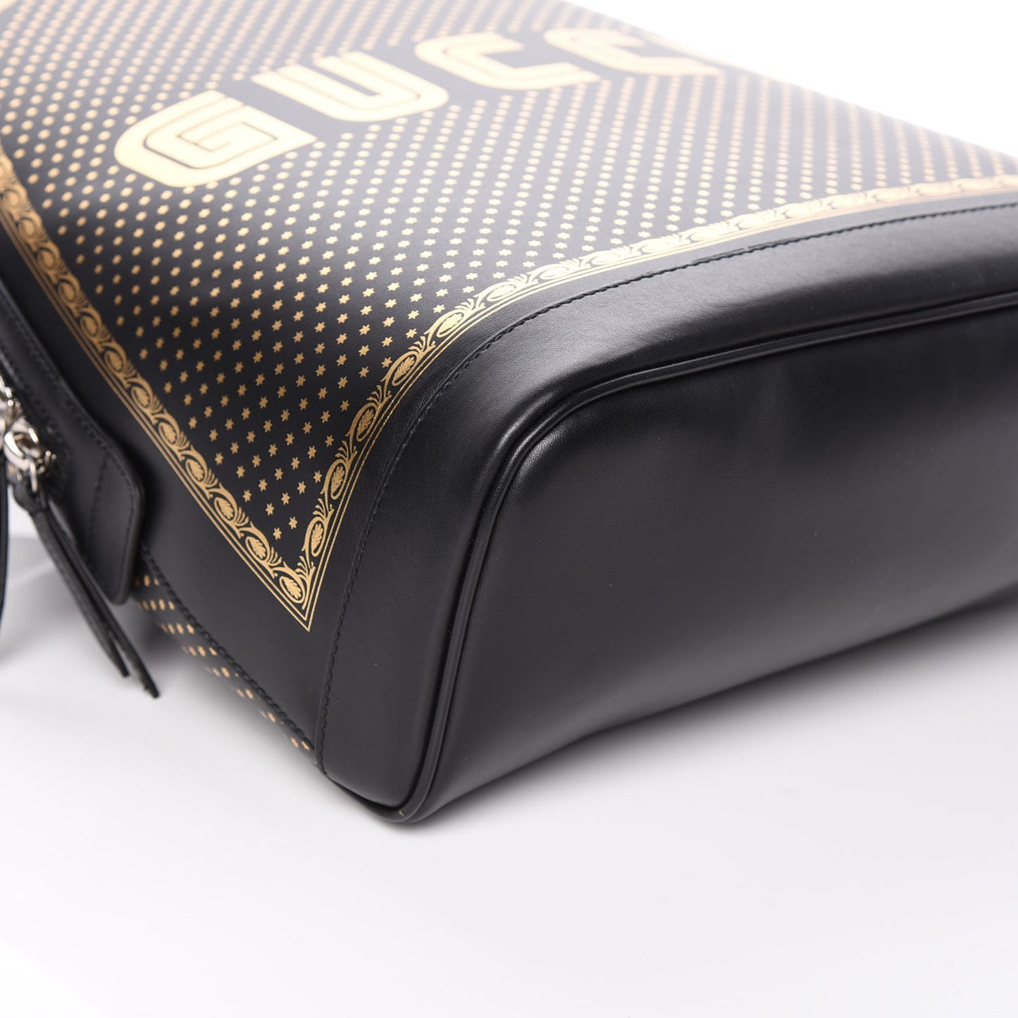 X SEGA Calfskin GUCCY Stars Dome Backpack Black Gold