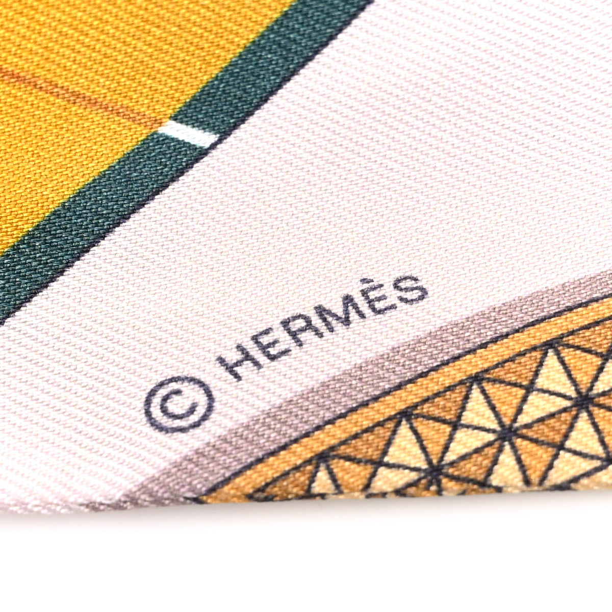 Hermes Silk Grand Apparat Twilly Rose Nacre Gold Anthracite 3 of 3