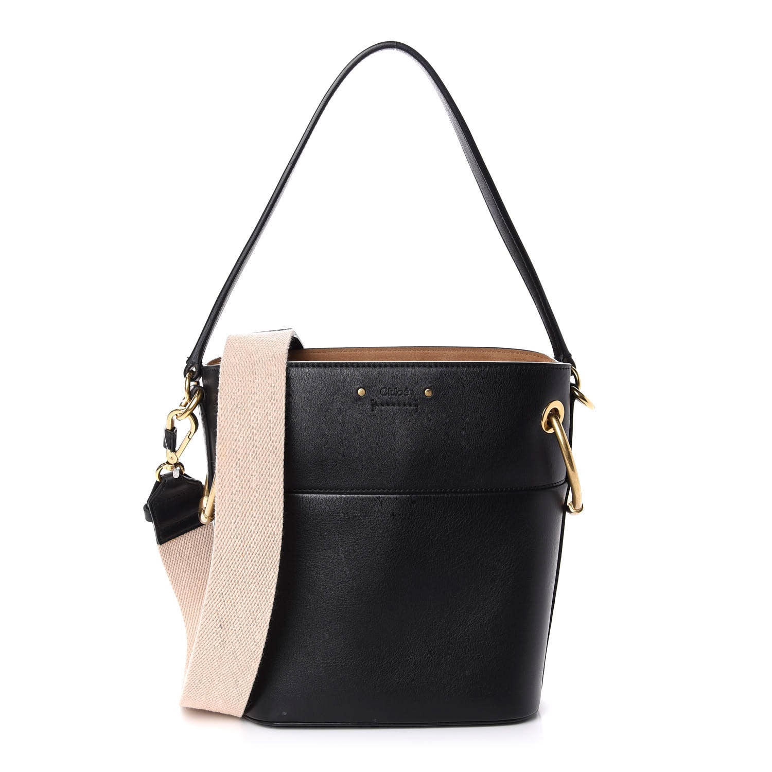 Chloe Smooth Calfskin Small Roy Bucket Bag Black 1 of 12