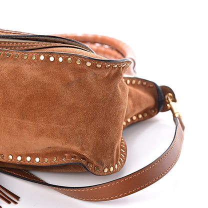 Chloe Suede Calfskin Braided Medium Marcie Satchel Caramel 14 of 14