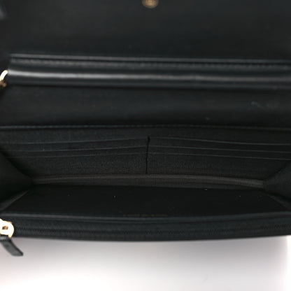 Chanel Caviar Quilted CC Filigree Wallet On Chain WOC Black 5 of 9