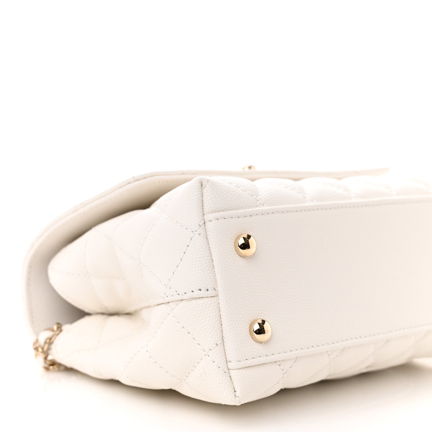 Chanel Caviar Quilted Mini Coco Chain Handle Flap White 9 of 11