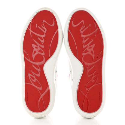 Christian Louboutin Calfskin Patent Vieirissima Flat Sneakers 38 White Loubi 6 of 17