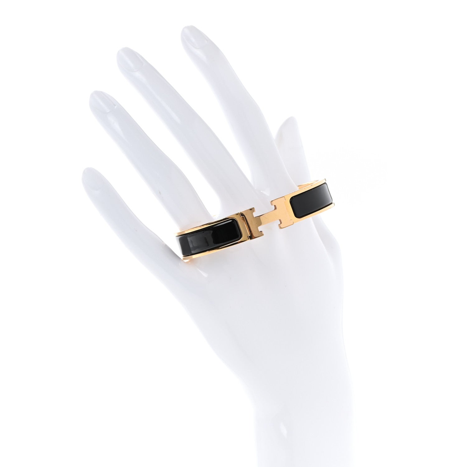 Hermes Enamel Narrow Clic Clac H Bracelet GM Black 2 of 6