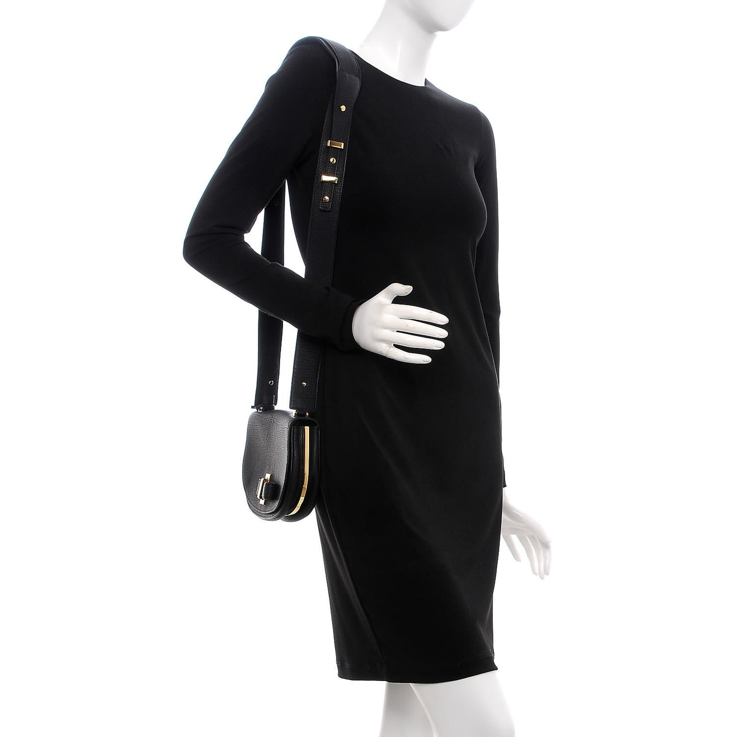 Crispy Calfskin Mini Le Mutin Saddle Bag Black