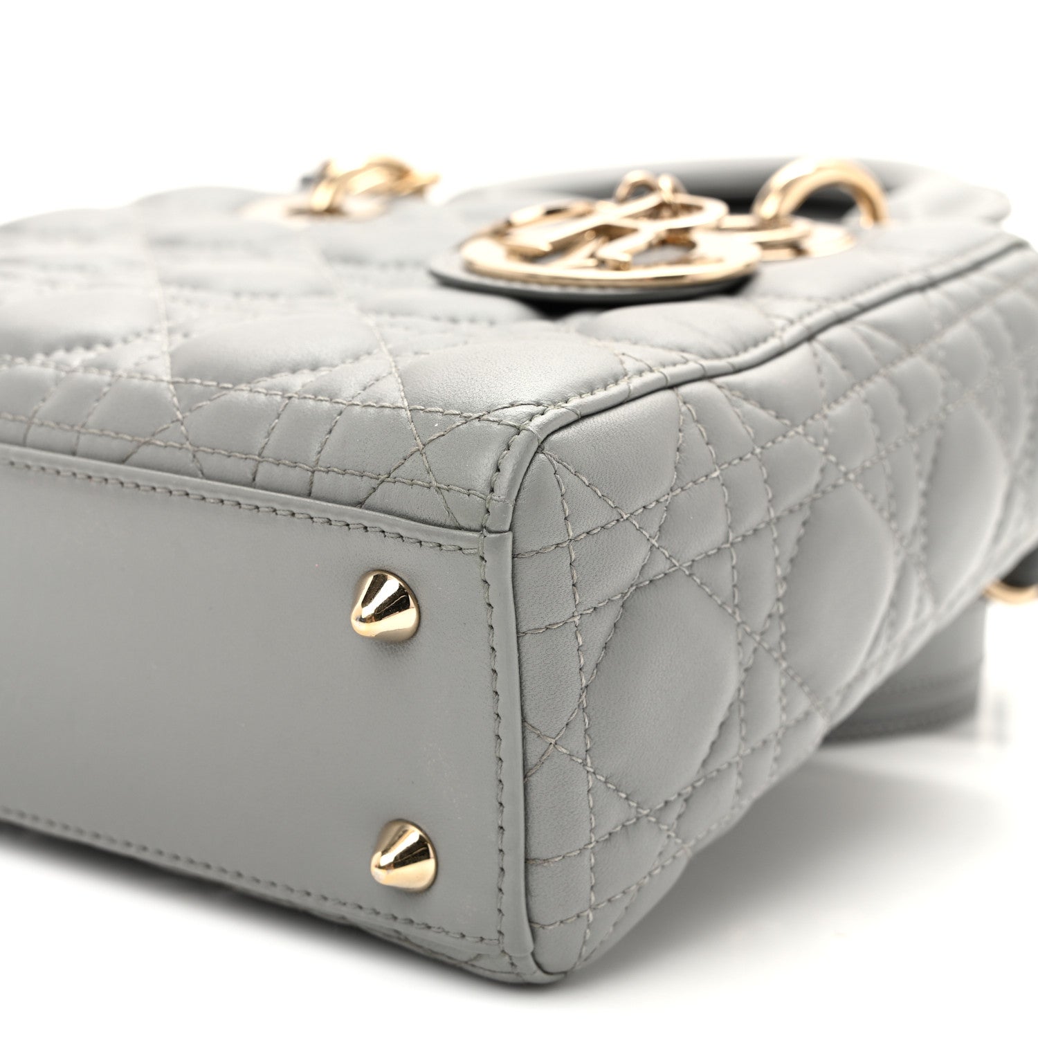 Christian Dior Lambskin Cannage Small My ABCDior Lady Dior Grey 10 of 11