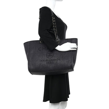 Chanel Lurex Boucle Medium Deauville Tote Black 2 of 12
