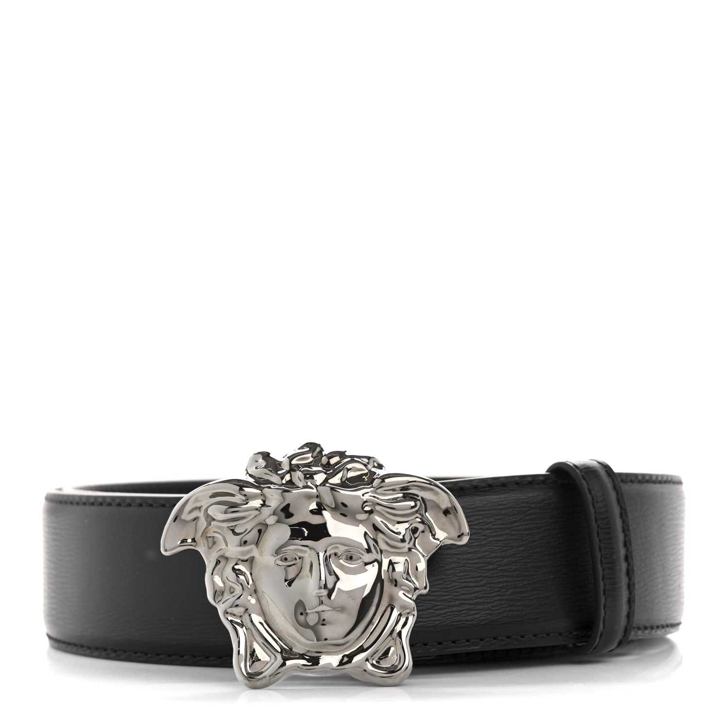 Versace Textured Calfskin 4cm La Medusa Belt 90 36 Black 1 of 8