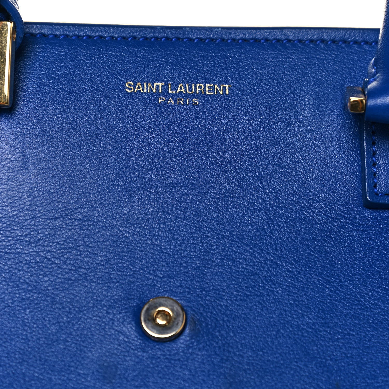 Saint Laurent Calfskin Monogram Baby Cabas Blue 14 of 17