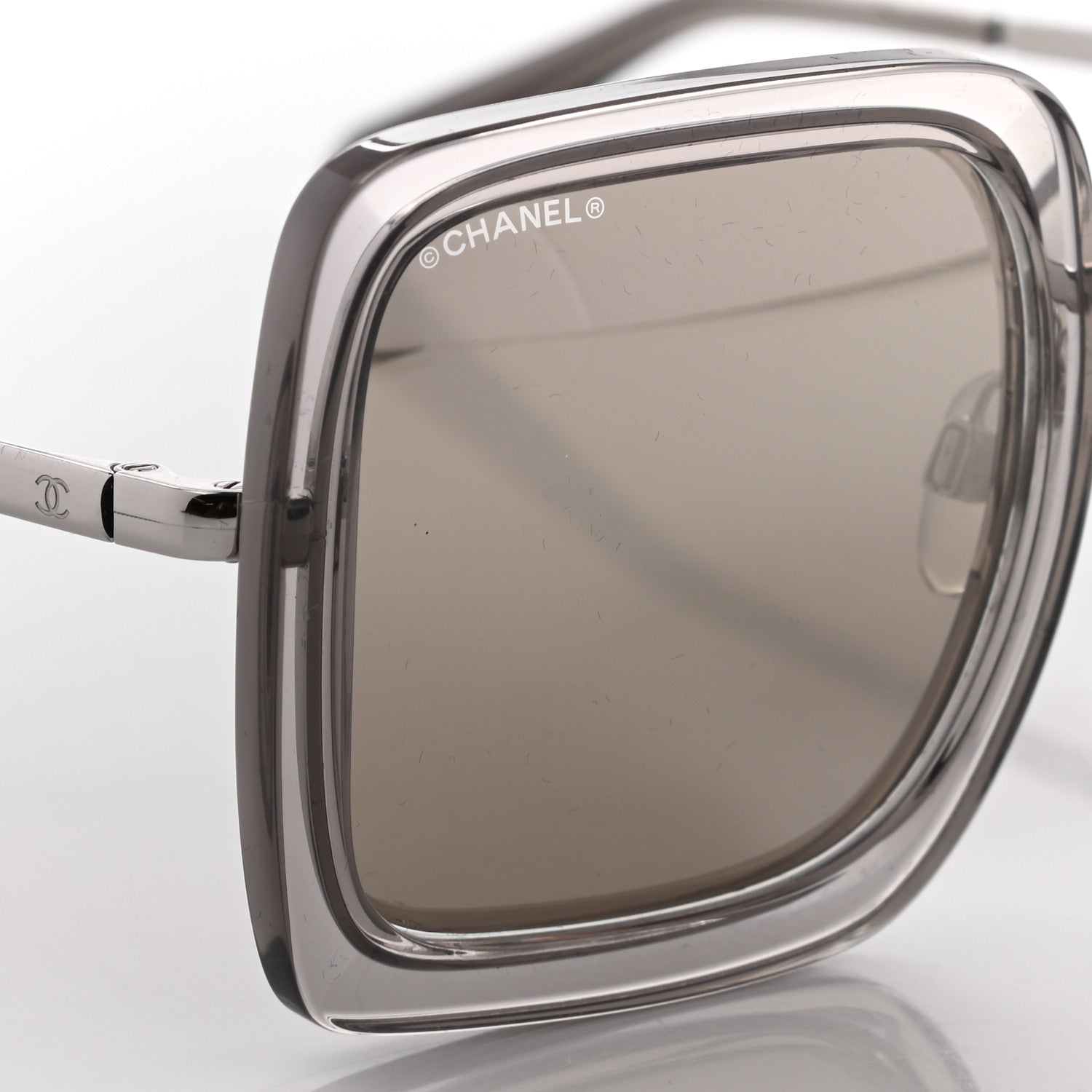 Chanel Mirror Square Sunglasses 4240 Grey 5 of 8