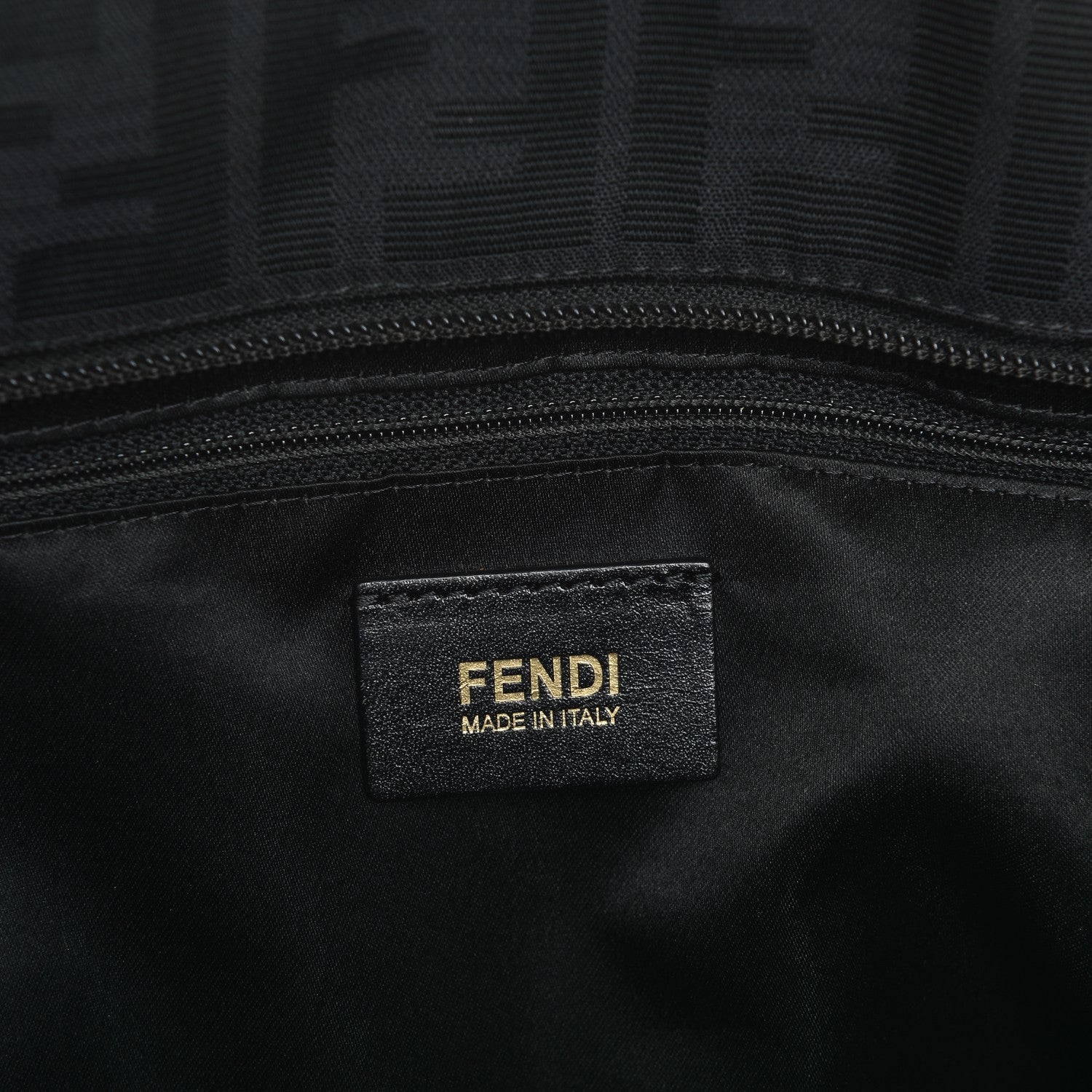 Fendi Canvas Quilted FF Roll Tote Black 6 of 7