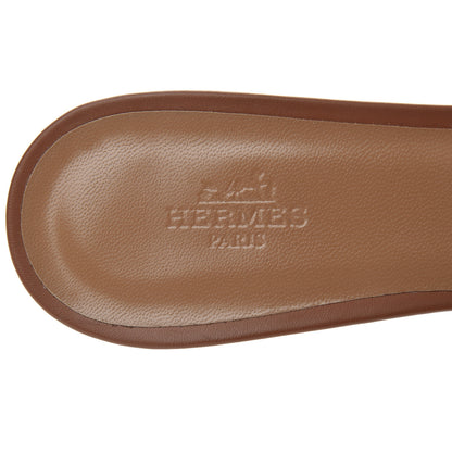 Hermes Calfskin Oasis Sandals 38 Gold 7 of 10