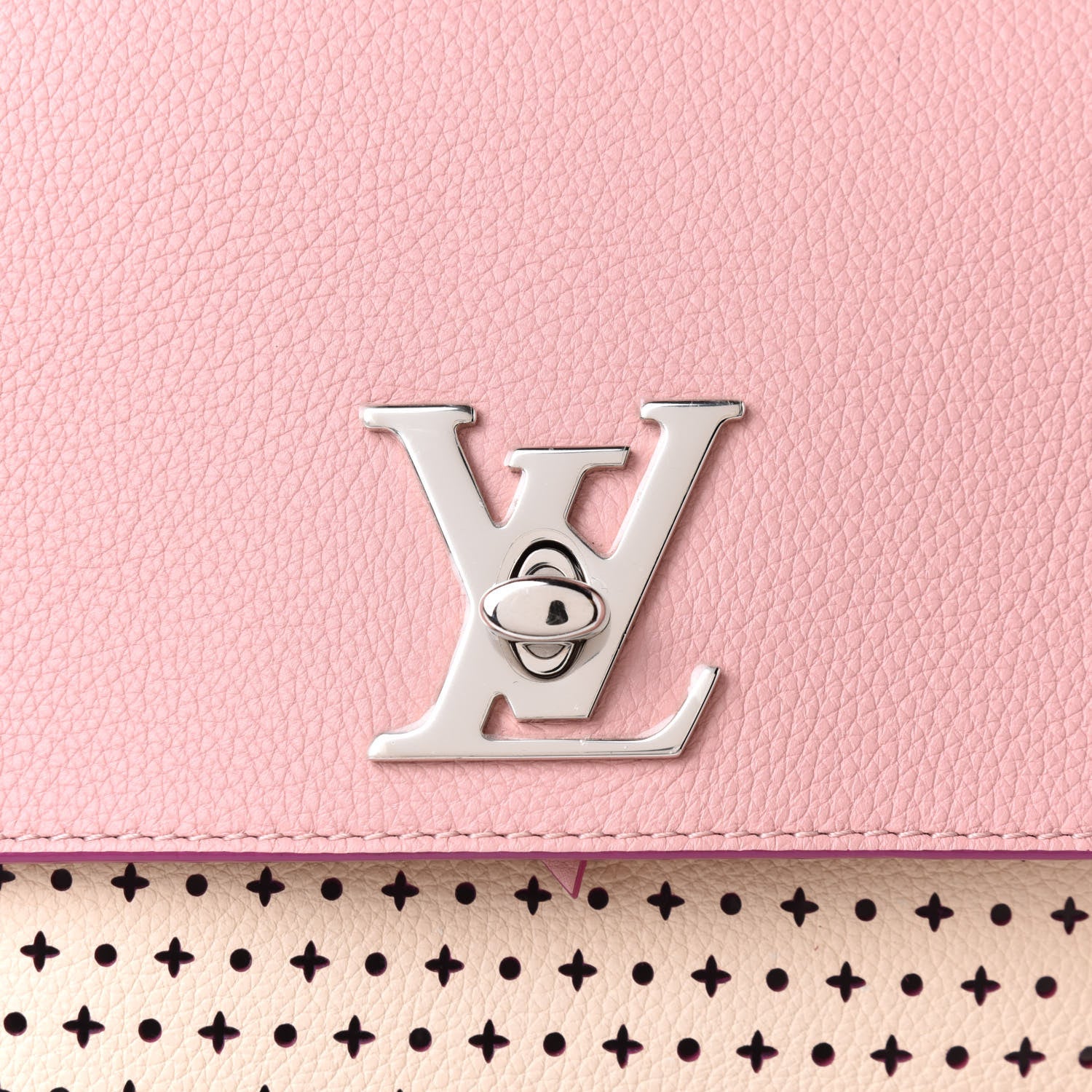 Louis Vuitton Perforated Calfskin Lockme Backpack Rose Poudre Creme 7 of 9