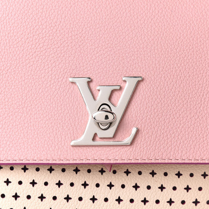 Louis Vuitton Perforated Calfskin Lockme Backpack Rose Poudre Creme 7 of 9