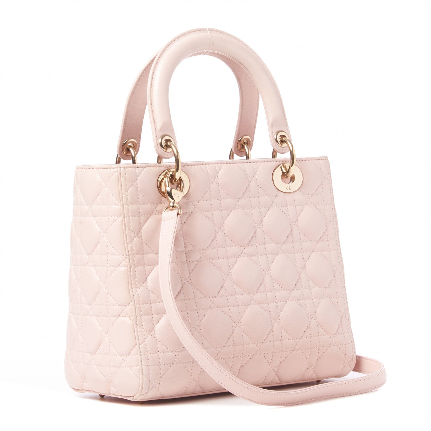 Christian Dior Lambskin Cannage Medium Lady Dior Light Pink 2 of 8