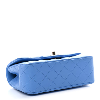 Chanel Lambskin Quilted Mini Top Handle Rectangular Flap Blue 4 of 11
