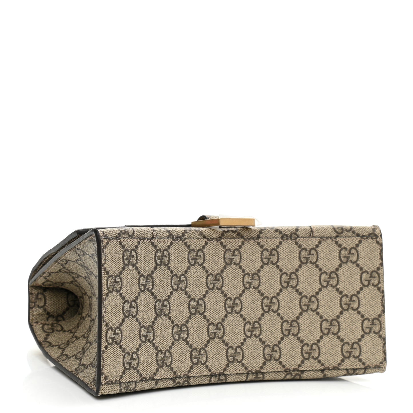X GUCCI GG Supreme Monogram Small Hourglass Top Handle Bag Beige Ebony