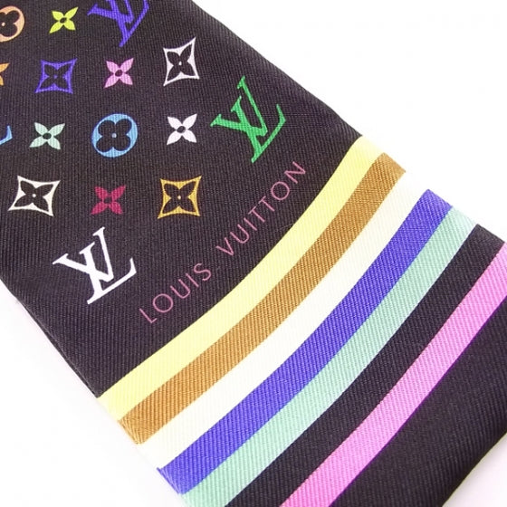 Louis Vuitton Silk Monogram Multicolor Bandeau Black 5 of 5