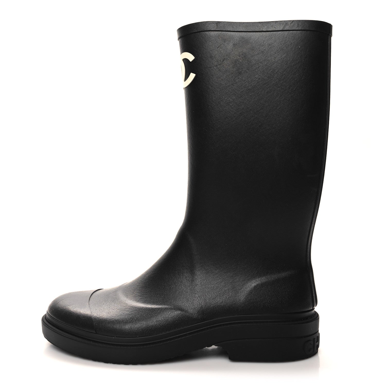 Chanel Caoutchouk CC High Boots 40 Black 1 of 9