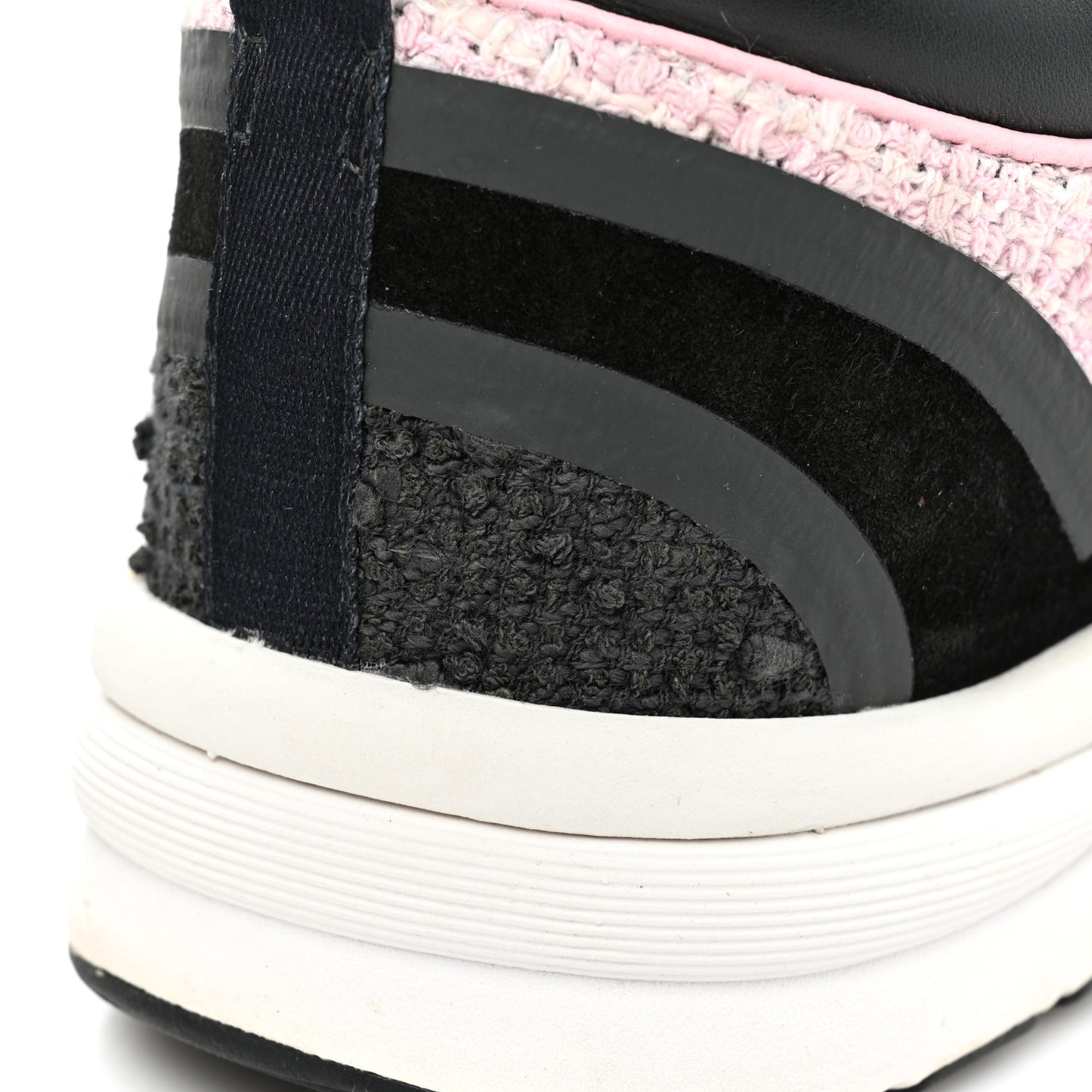 Tweed Suede Calfskin CC Sneakers 39 Gray Pink