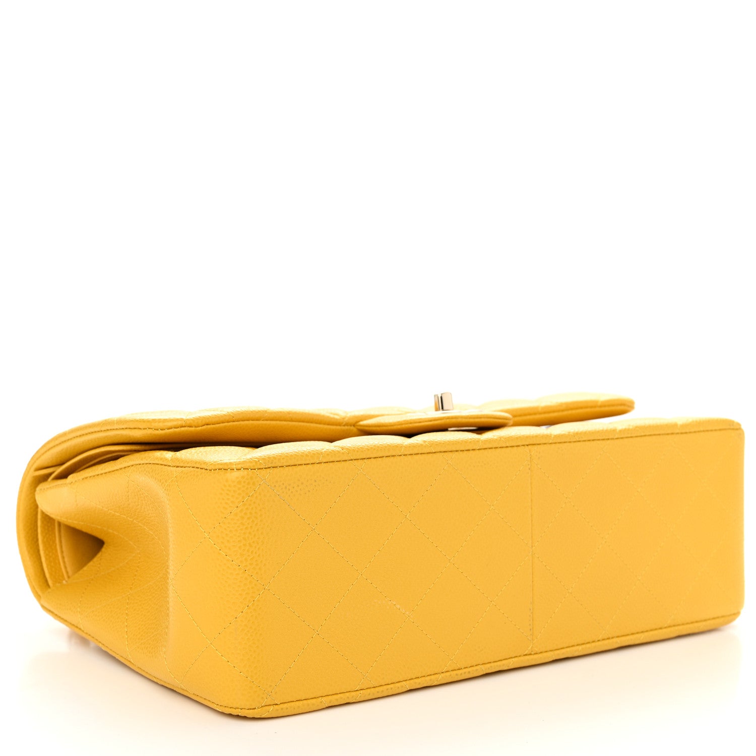 Chanel Caviar Quilted Jumbo Double Flap Yellow 4 of 11