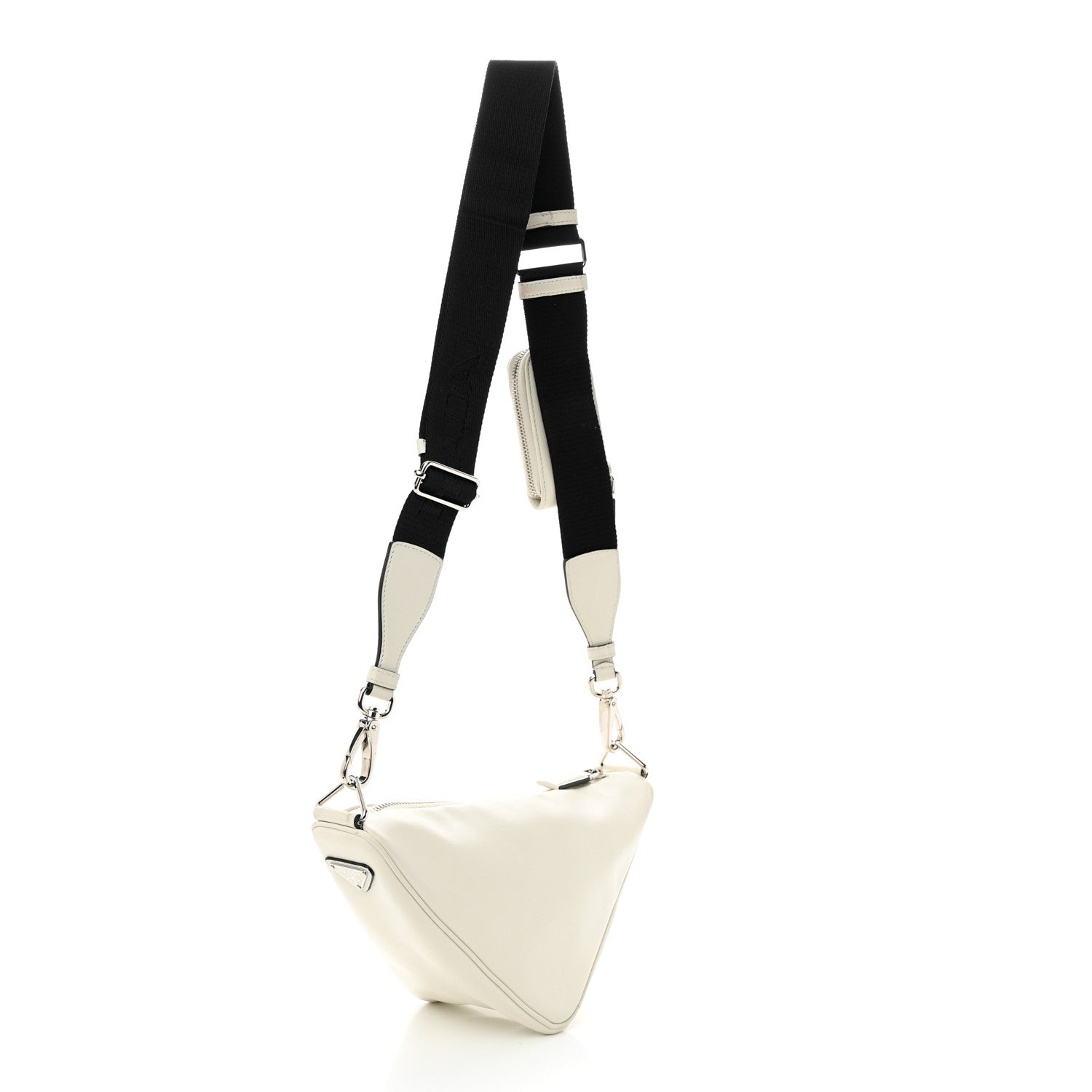 Prada Grace Lux Triangle Shoulder Bag White 4 of 10