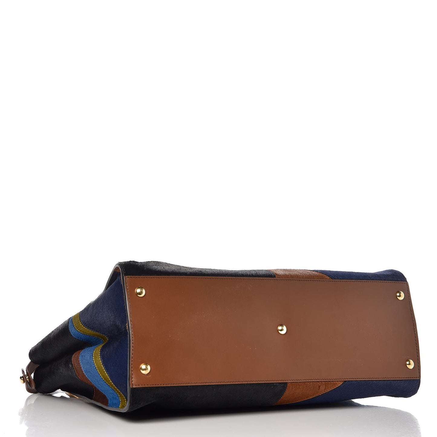 Calf Hair Patchwork Large Peekaboo Iconic Satchel Black Brown Multicolor