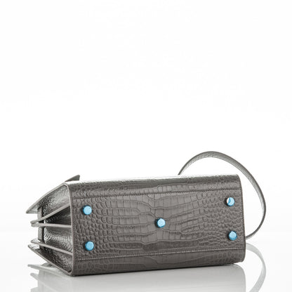Saint Laurent Calfskin Crocodile Embossed Baby Sac De Jour Fog 4 of 7