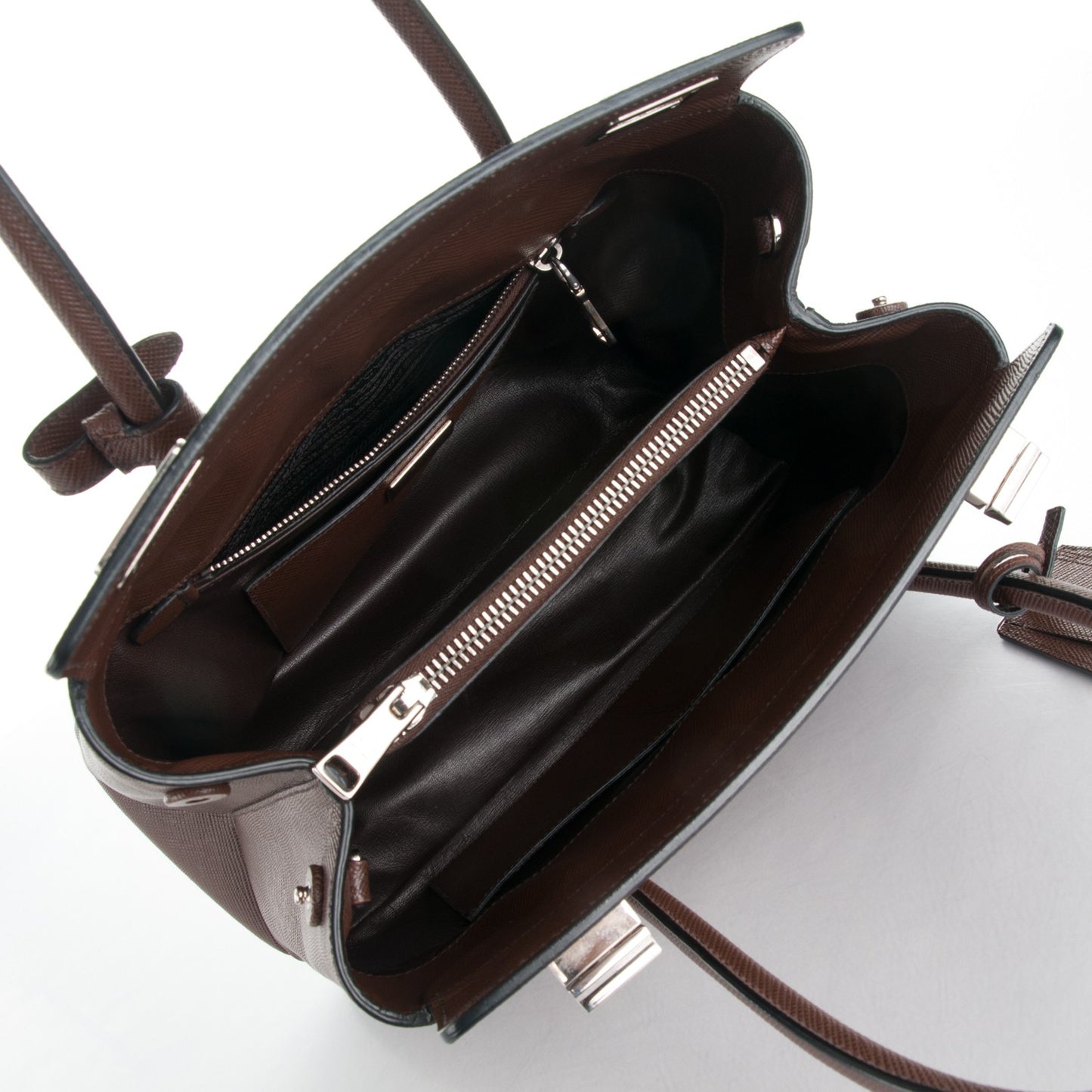 Saffiano Cuir Twin Tote Cacao