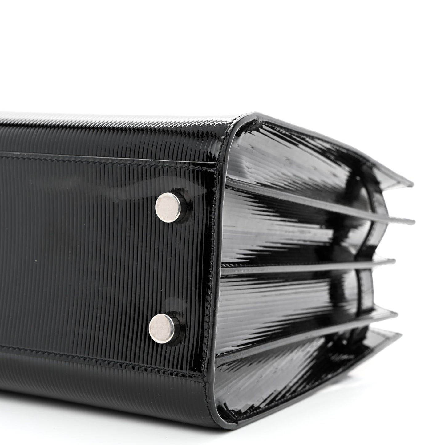 Ribbed Patent Calfskin Baby Sac De Jour Black