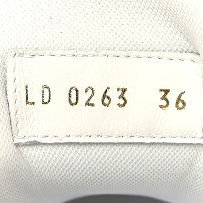 Louis Vuitton Calfskin Embossed Monogram Denim Womens LV Trainer Sneakers 36 Blue 6 of 8