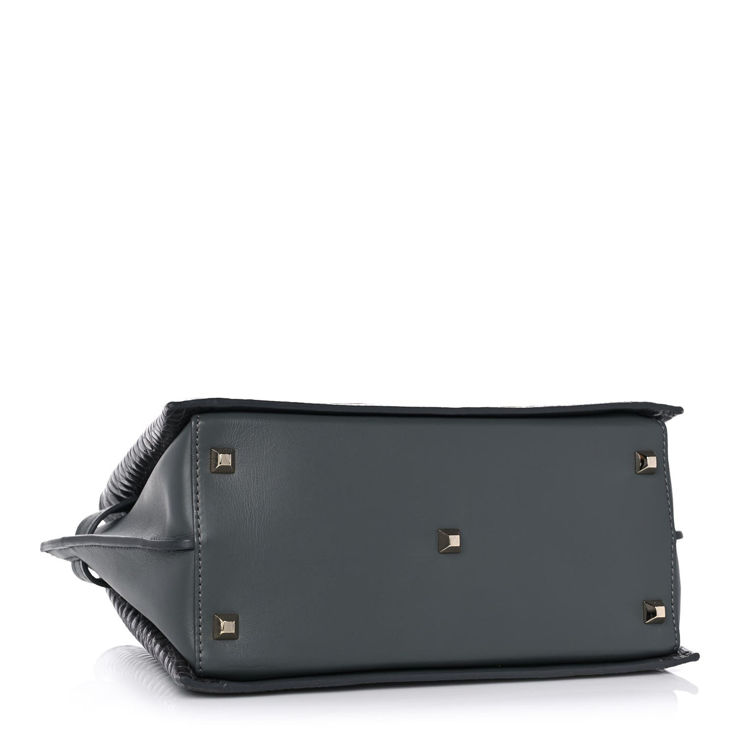 Calfskin Crocodile Embossed Medium Neo Milla Tote Grey