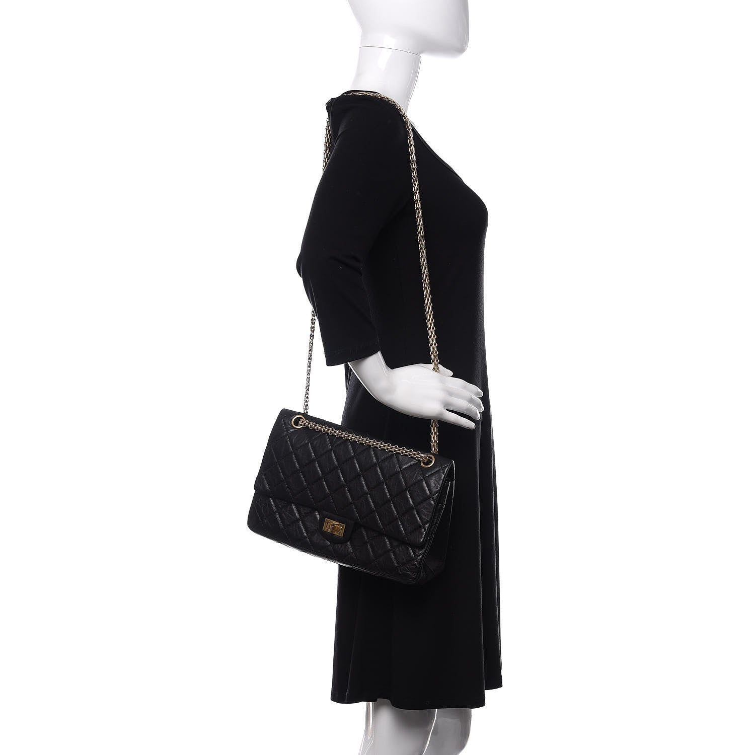 Chanel Aged Calfskin Quilted 2.55 Reissue 226 Flap Black 3 of 12
