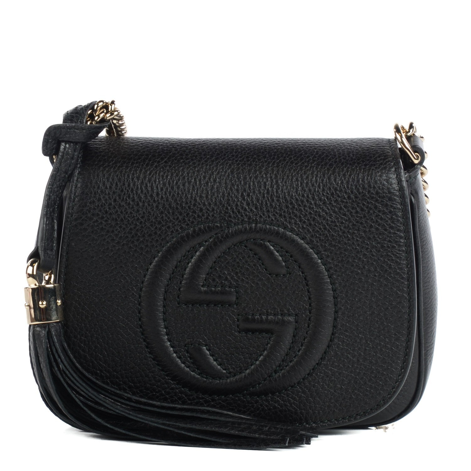 Gucci Pebbled Calfskin Small Soho Flap Crossbody Black 1 of 7