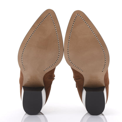 Valentino Garavani Suede Rockstud Double Buckle 50mm Cowboy Ankle Boots 37 Selleria 5 of 9